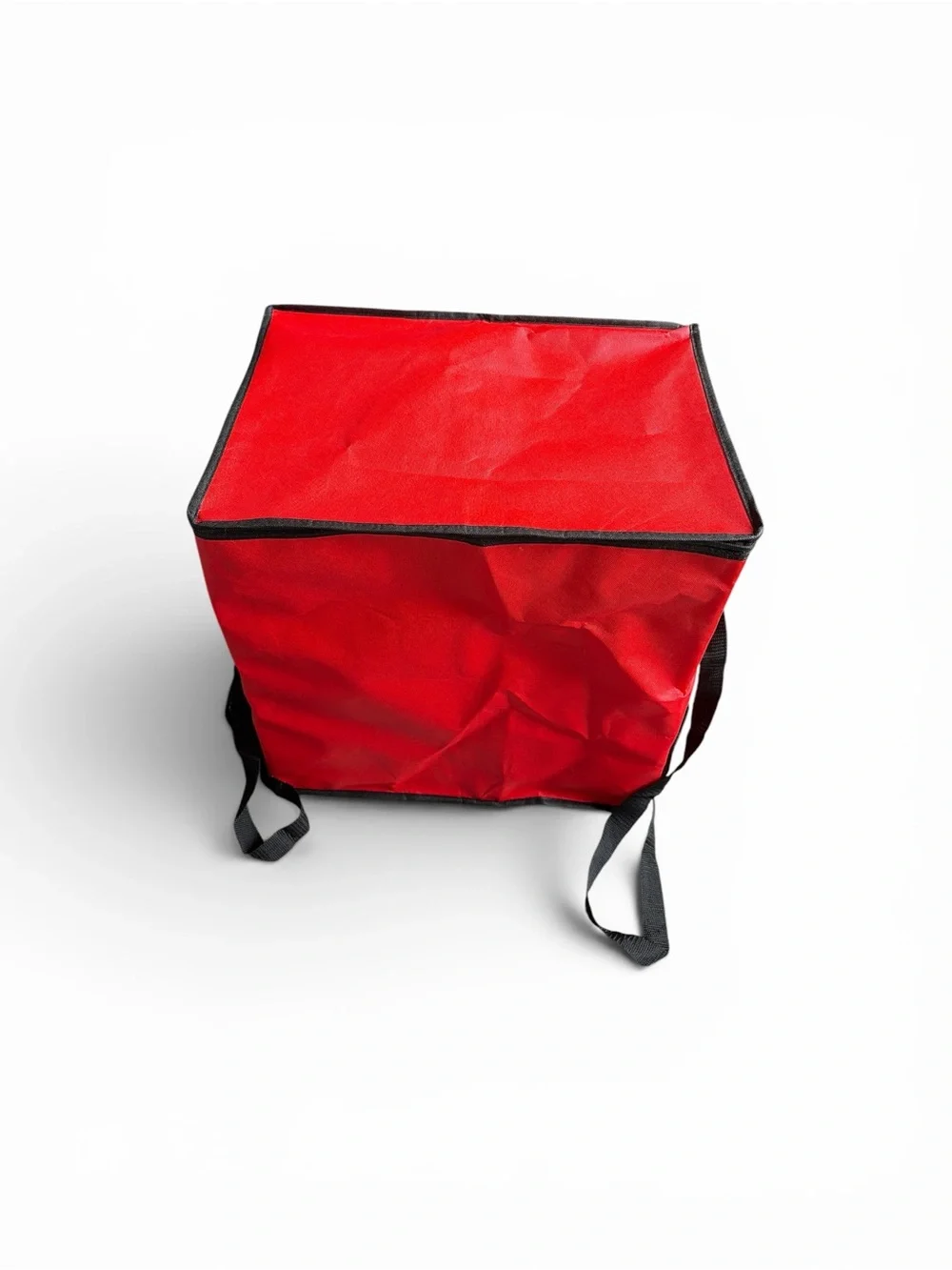 Large Red Insulated Delivery Tote Bag with Black Trim